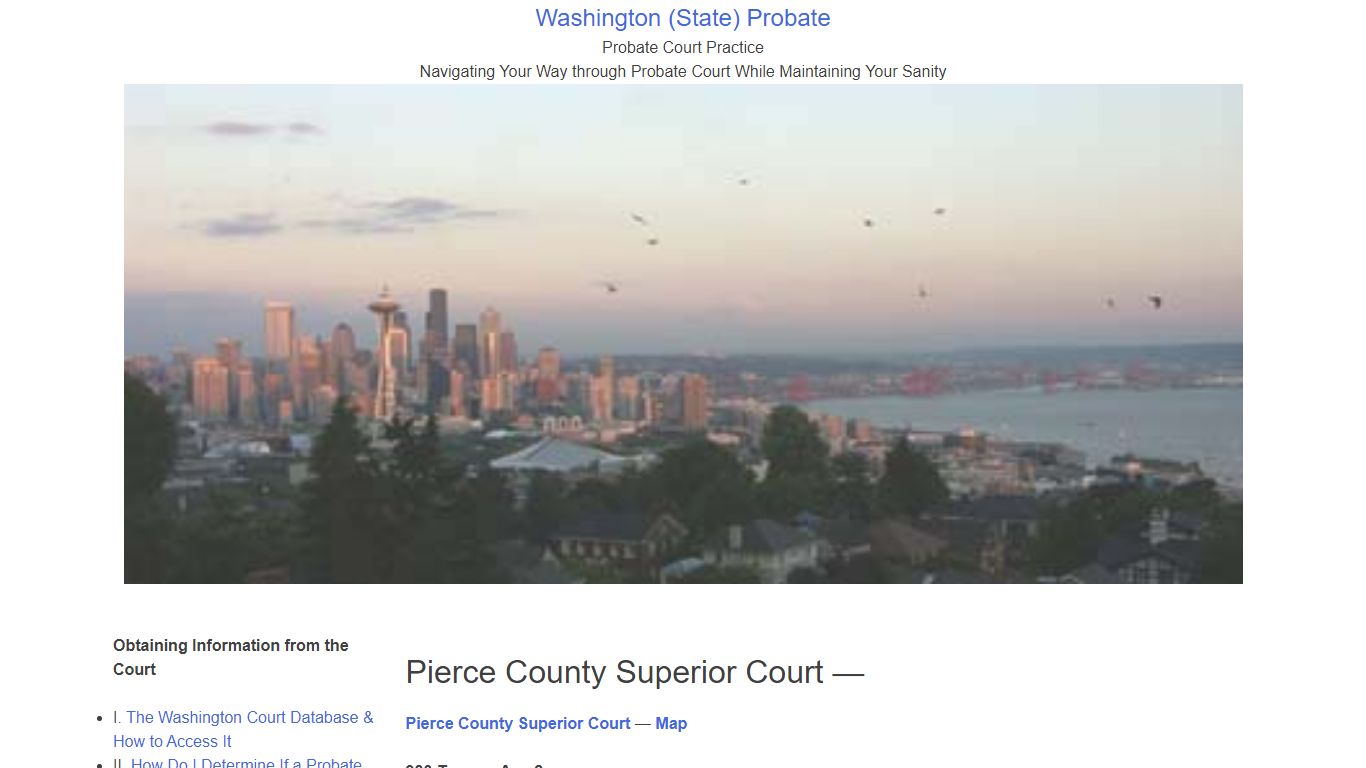 Washington Probate - Pierce County Superior Court & Clerk's Office