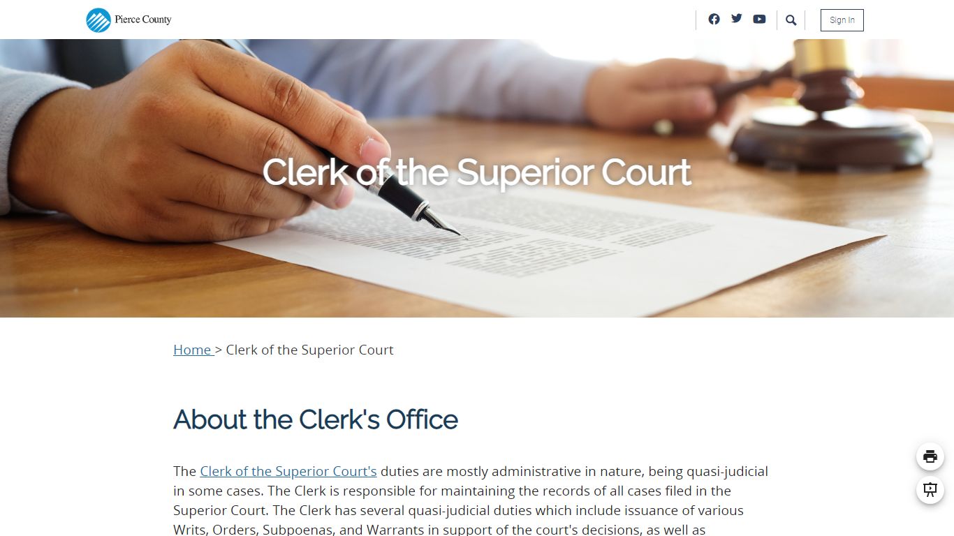 Public CLK Clerk of the Superior Court | Internal Open Pierce County